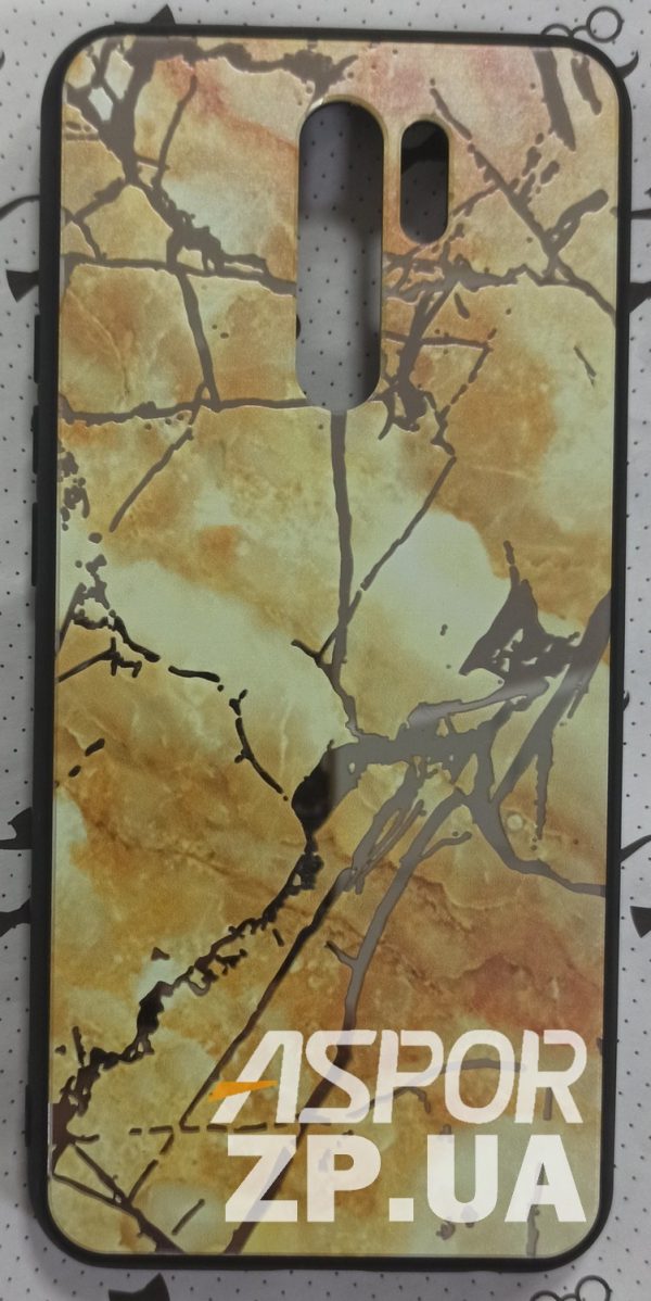 Накладка Marble UV для Xiaomi Redmi 9- золотий