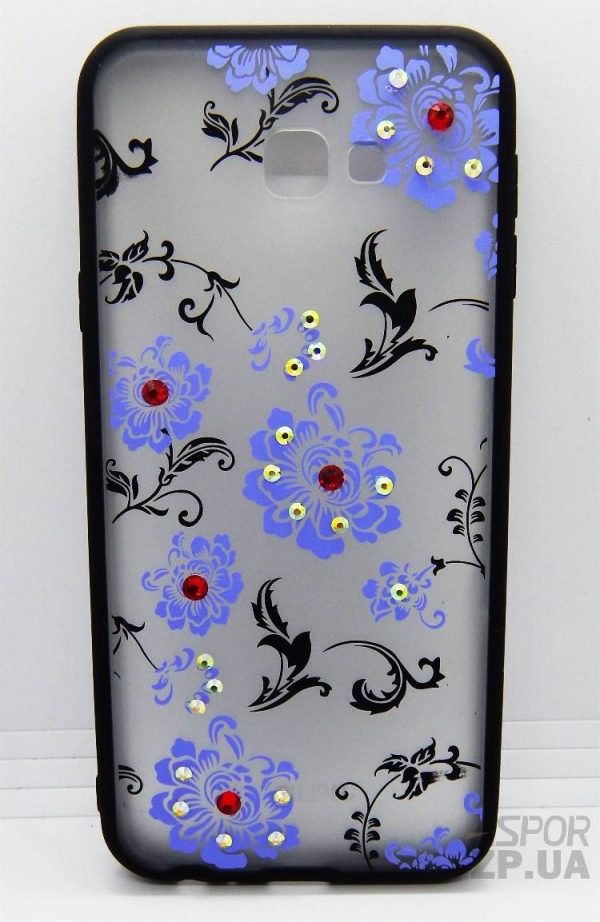Накладка Yotoo Flowers для Samsung J4 Plus/J415- Квітка- блакитний