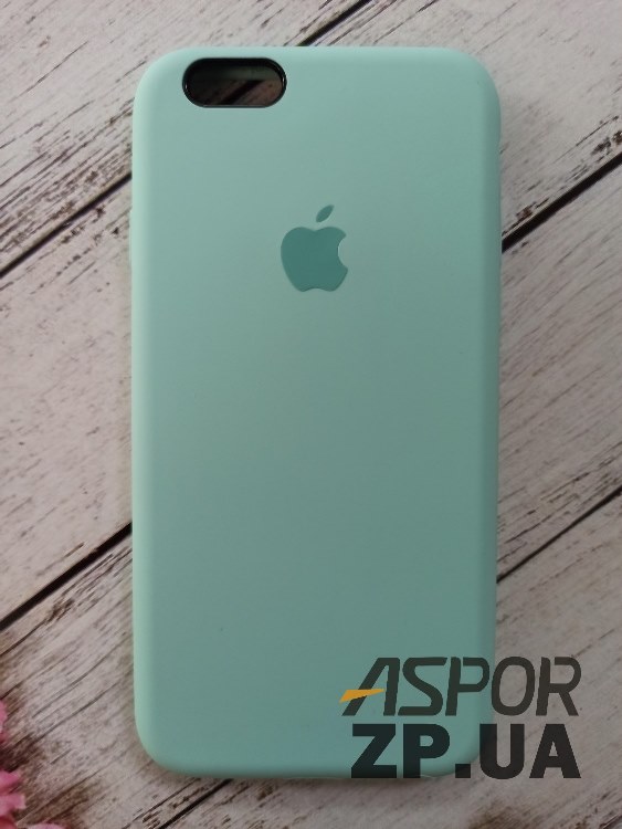 Накладка (з мікрофіброю) Silk Original Full Cover для iPhone 6/6S- бірюзовий