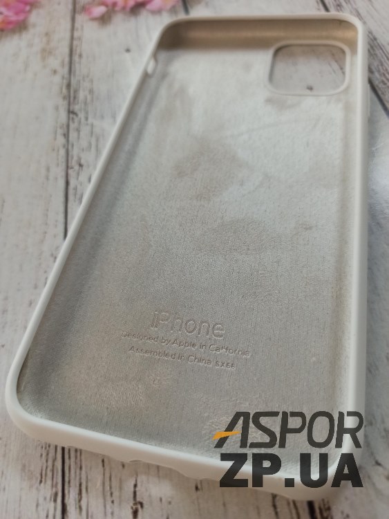 Накладка (з мікрофіброю) Silk Original Full Cover для iPhone 11 Pro Max- №9 білий — изображение 2