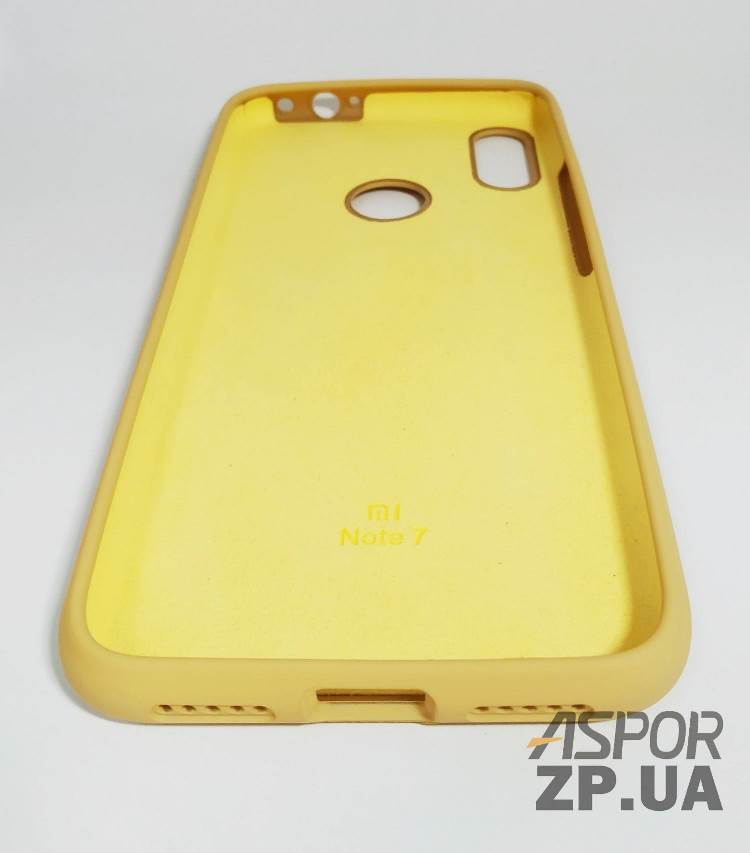 Накладка (з мікрофіброю) Silk Original Full Cover для Xiaomi Redmi Note 7 Pro- №28 золотий — изображение 2