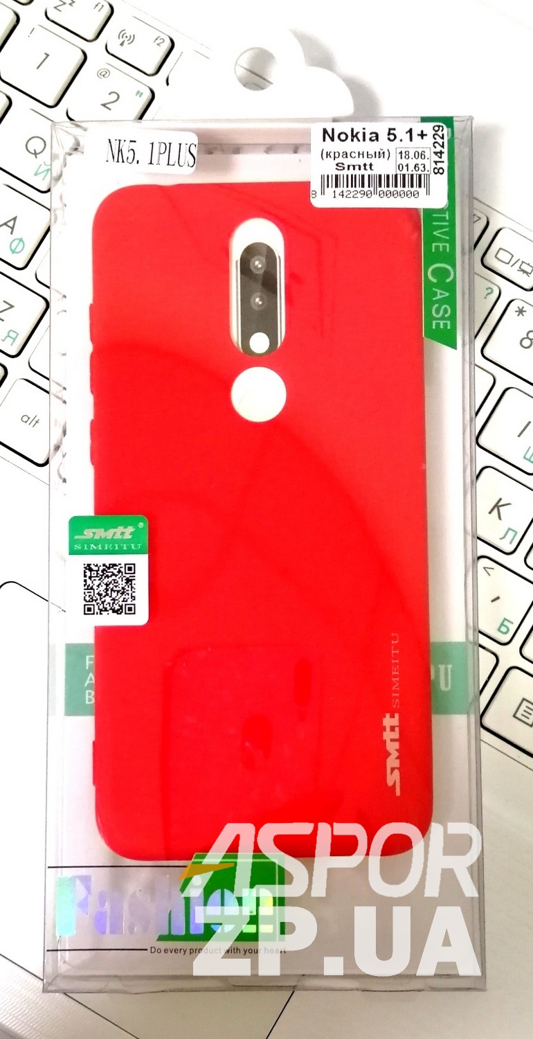 Накладка гумова SMTT для Nokia 5.1 Plus- червоний