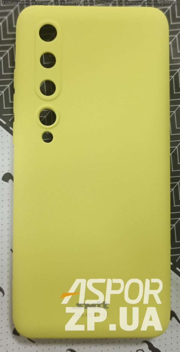 Накладка (з мікрофіброю) Silk SMTT для Xiaomi Mi 10/Mi 10 Pro- жовтий