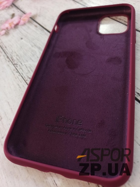 Накладка (з мікрофіброю) Silk Original Full Cover для iPhone 11 Pro Max- №59 бордовий — изображение 2