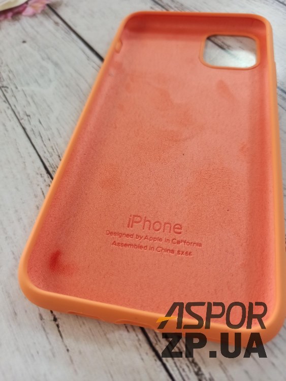 Накладка (з мікрофіброю) Silk Original Full Cover для iPhone 11 Pro Max- №48 помаранчевий — изображение 2