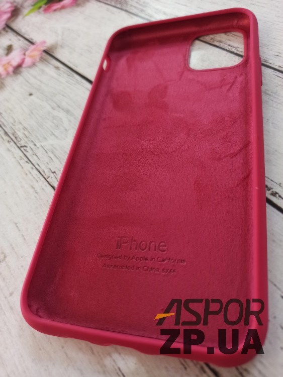 Накладка (з мікрофіброю) Silk Original Full Cover для iPhone 11 Pro Max- №35 світло- бордовий — изображение 2
