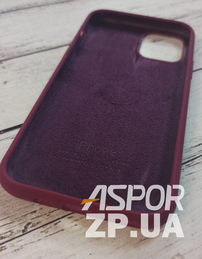 Накладка (з мікрофіброю) Silk Original Full Cover для iPhone 11 Pro- №59 бордовий — изображение 2