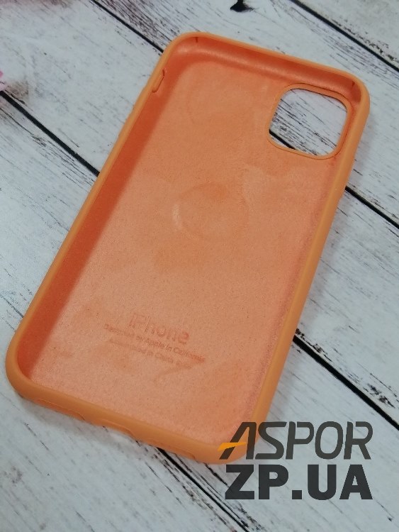 Накладка (з мікрофіброю) Silk Original Full Cover для iPhone 11- №48 помаранчевий — изображение 2