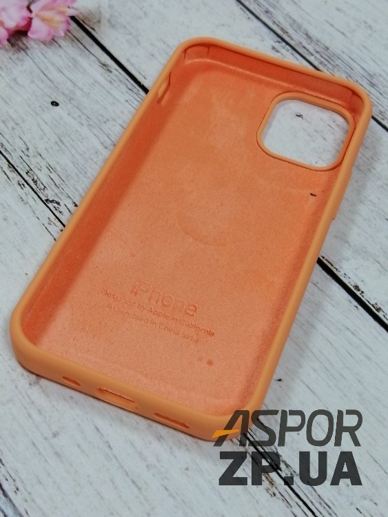 Накладка (з мікрофіброю) Silk Original Full Cover для iPhone 12 mini 5.4`- №48 помаранчевий — изображение 2