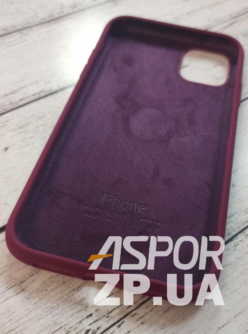 Накладка (з мікрофіброю) Silk Original Full Cover для iPhone 12 Pro Max 6.7`- №59 бордовий — изображение 2
