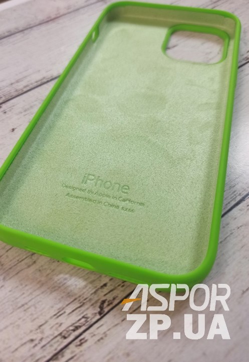 Накладка (з мікрофіброю) Silk Original Full Cover для iPhone 12 Pro Max 6.7`- салатовий — изображение 2