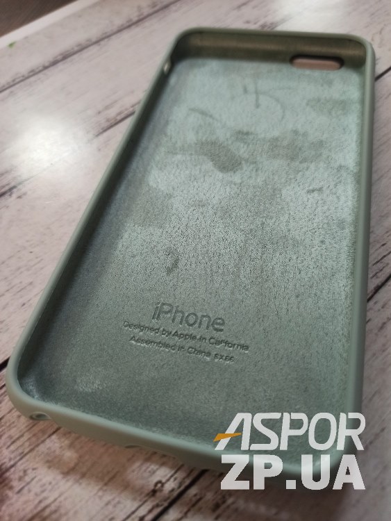 Накладка (з мікрофіброю) Silk Original Full Cover для iPhone 6 Plus/6S Plus- №17 блідо- бірюзовий — изображение 2