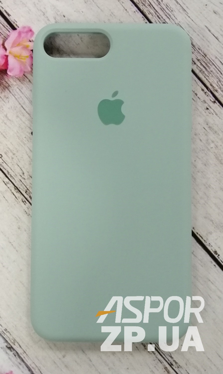 Накладка (з мікрофіброю) Silk Original Full Cover для iPhone 7 Plus/8 Plus- блідо- бірюзовий