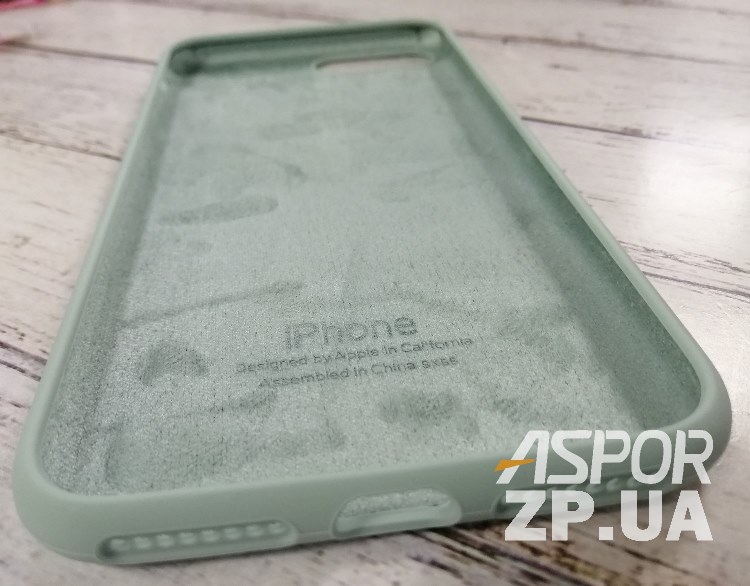 Накладка (з мікрофіброю) Silk Original Full Cover для iPhone 7 Plus/8 Plus- блідо- бірюзовий — изображение 2
