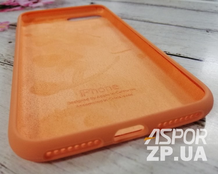 Накладка (з мікрофіброю) Silk Original Full Cover для iPhone 7 Plus/8 Plus- темно- помаранчевий — изображение 2