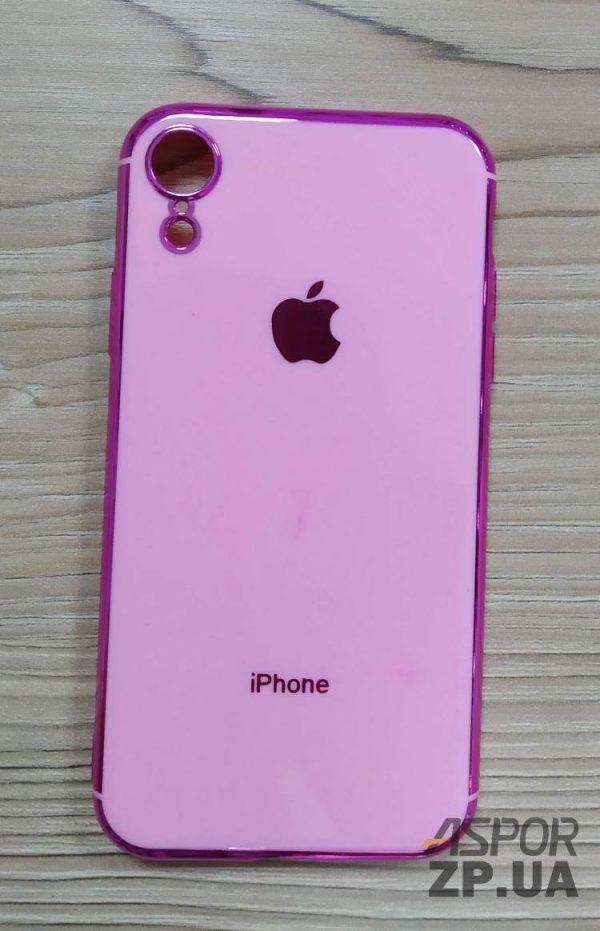 Накладка кольорова з окантовкою для iPhone XR- рожевий