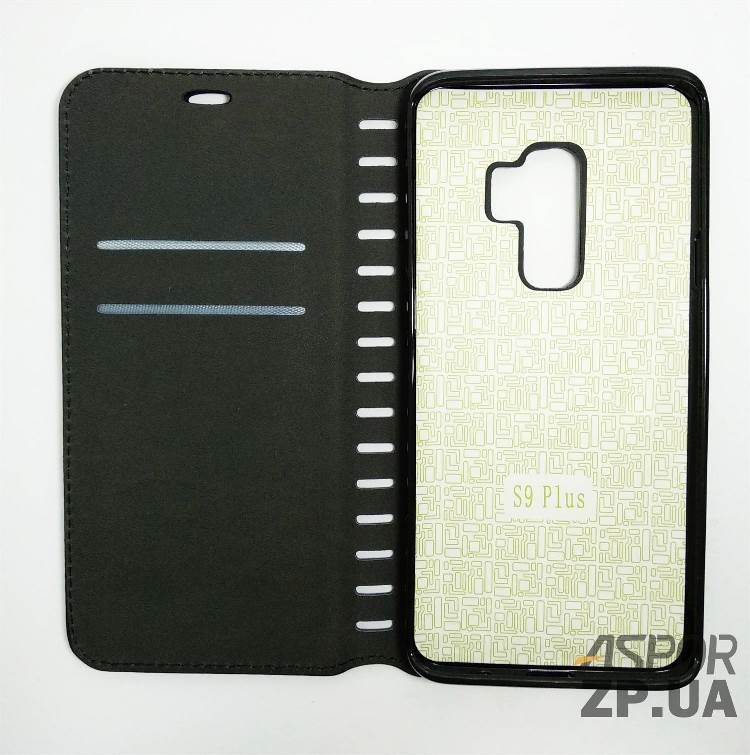 Чохол-книжка Leather Folio для Samsung S9 Plus- чорний — изображение 2