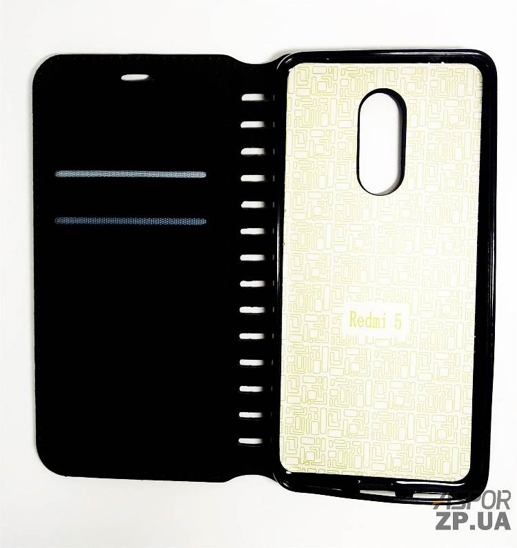 Чохол-книжка Leather Folio для Xiaomi Redmi 5- чорний — изображение 2