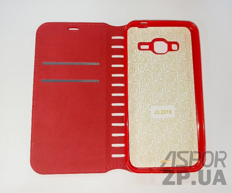 Чохол-книжка Leather Folio для Samsung J320/J3 2016- червоний — изображение 2