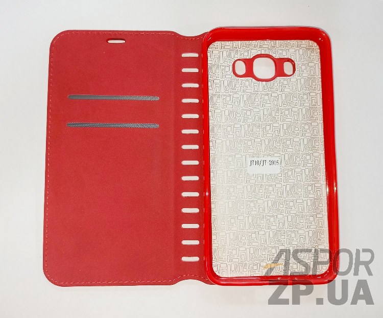 Чохол-книжка Leather Folio для Samsung J710/J7 2016- червоний — изображение 2
