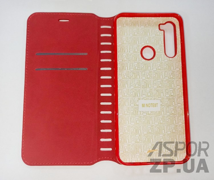Чохол-книжка Leather Folio для Xiaomi Redmi Note 8T- червоний — изображение 2