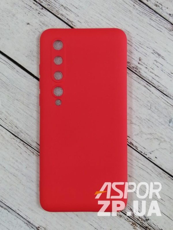 Накладка (з мікрофіброю) Aspor Silicone Full для Xiaomi Mi 10/Mi 10 Pro- червоний