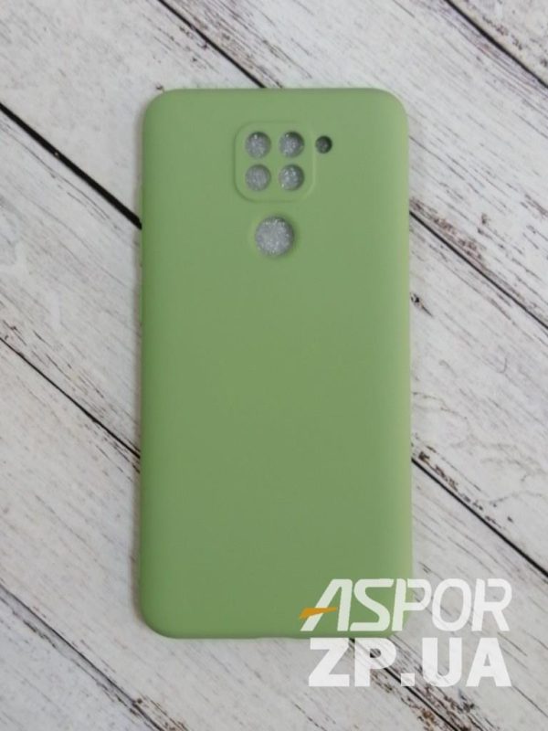 Накладка (з мікрофіброю) Aspor Silicone Full для Xiaomi Redmi Note 9- салатовий