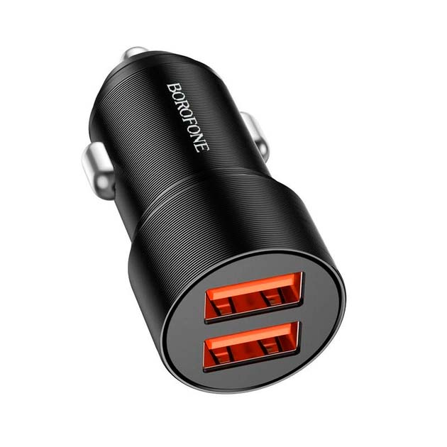 Автомобільний зарядний пристрій Borofone BZ19 Wisdom 12W (2USB/2.4A)- чорний — изображение 2