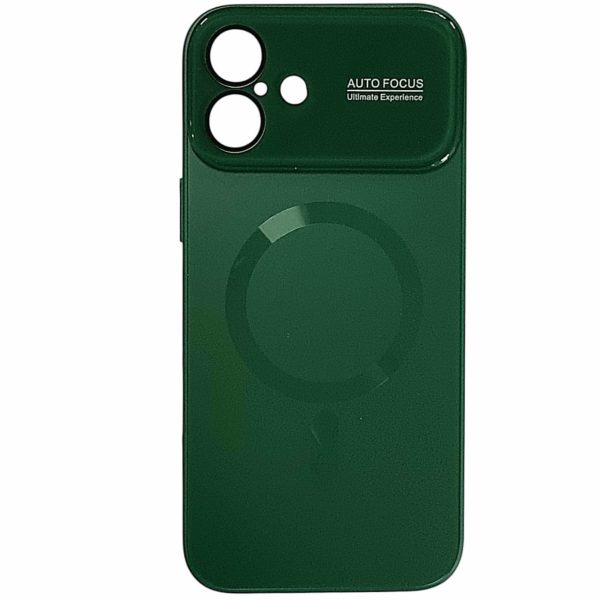 Накладка Glass Slim Case with Magnetic для iPhone 16 Plus- зелений