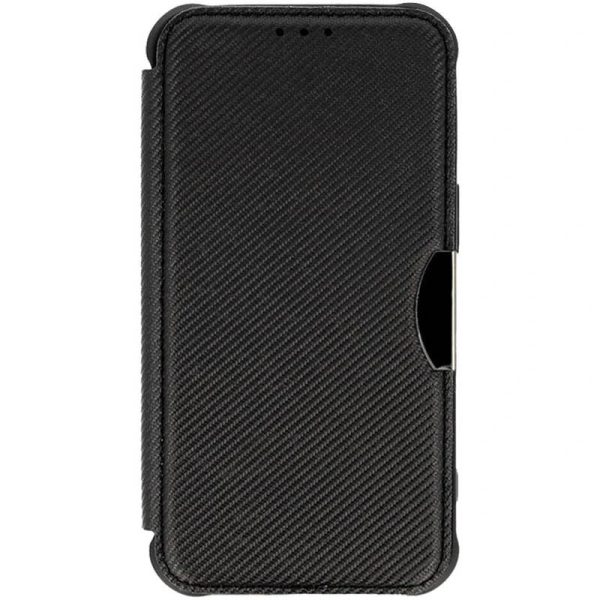 Чохол-книжка GETMAN Razor Carbon шкіряний для Xiaomi Redmi 13C 4G / Poco C65- чорний