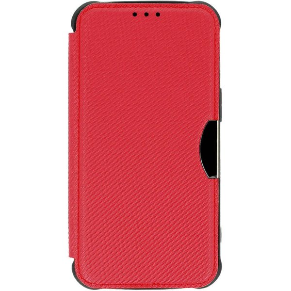 Чохол-книжка GETMAN Razor Carbon шкіряний для Xiaomi Redmi Note 13 4G- червоний