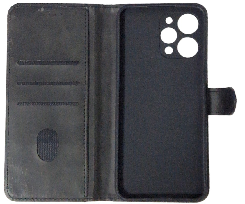 Чохол-книжка Leather Folio New для Xiaomi Redmi Note 12R (магнітна застібка)- чорний — изображение 2