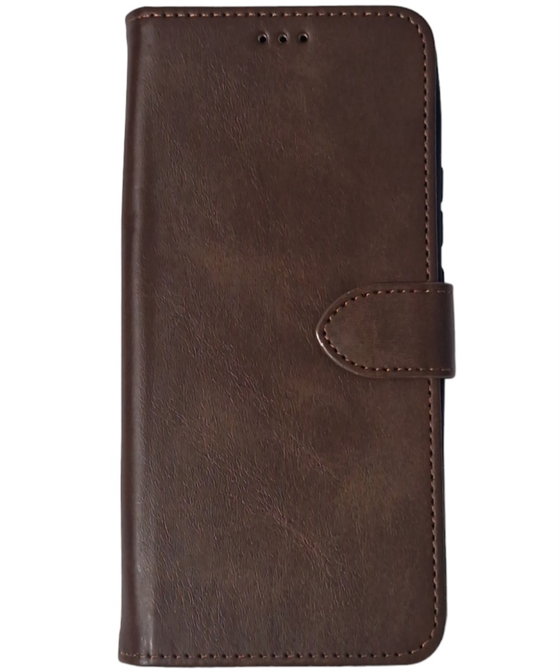 Чохол-книжка Leather Folio New для Xiaomi Redmi Note 12R (магнітна застібка)- коричневий