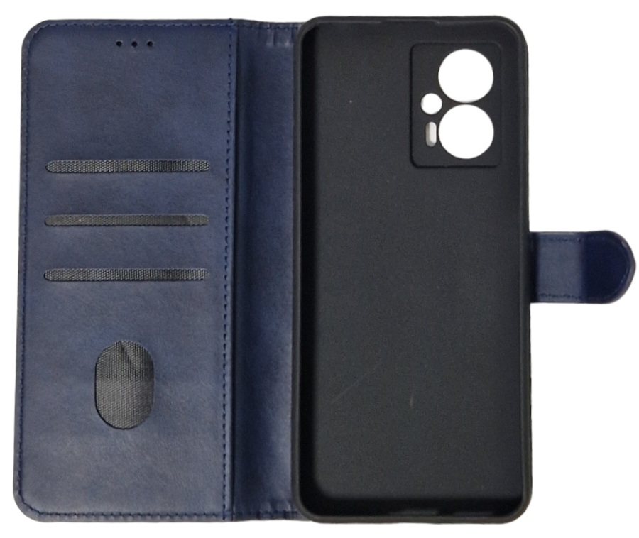 Чохол-книжка Leather Folio New для Xiaomi Redmi Note 12T Pro (магнітна застібка)- синій — изображение 2