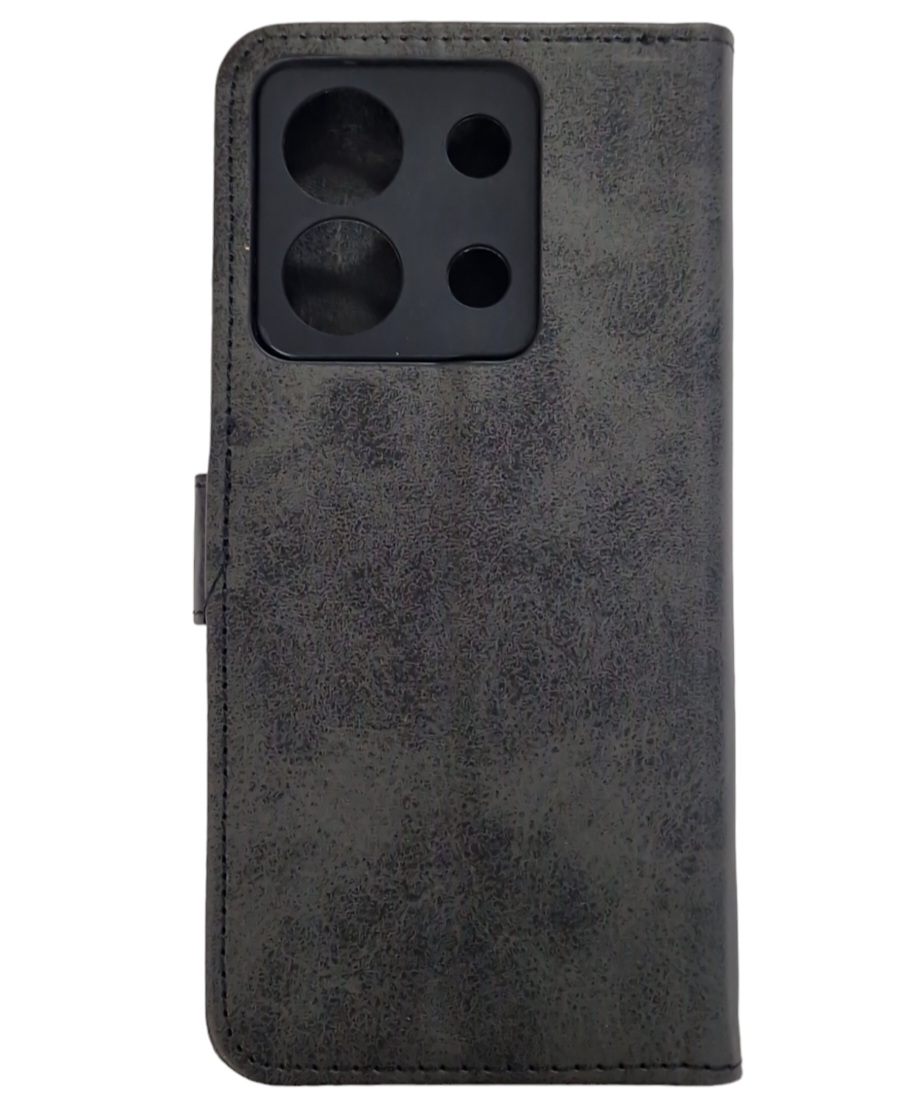 Чохол-книжка Leather Folio New для Xiaomi Redmi Note 13 5G (магнітна застібка)- чорний — изображение 3