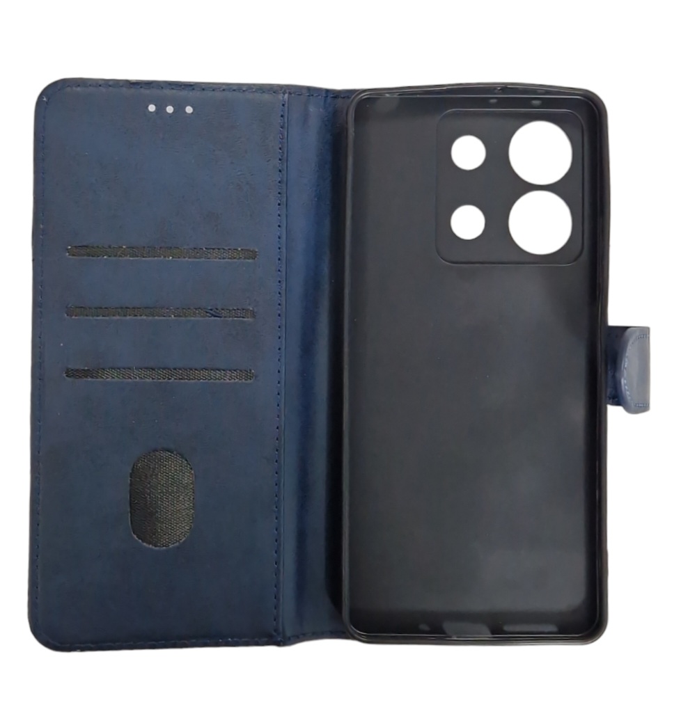 Чохол-книжка Leather Folio New для Xiaomi Redmi Note 13 Pro 5G / Poco X6 (магнітна застібка)- синій — изображение 2