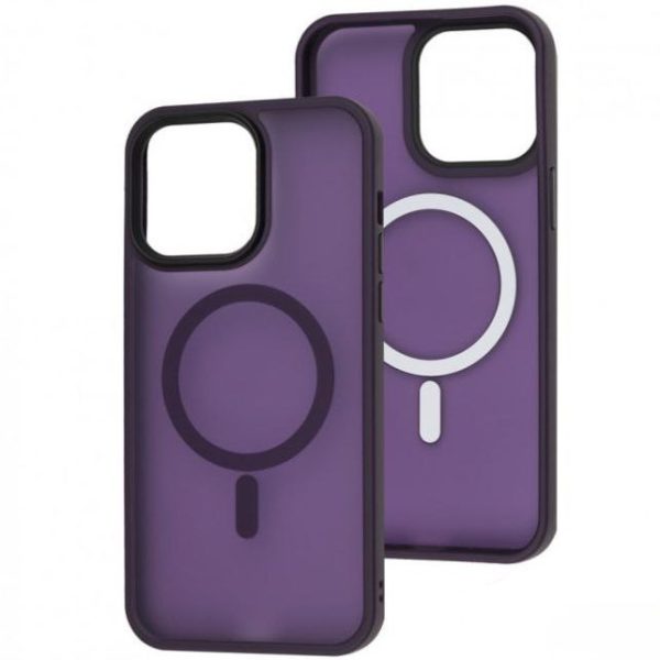 Накладка Matte Color with Magnetic для iPhone 13 Pro- темно-фіолетовий