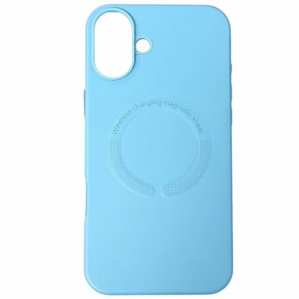 Накладка Leather with Magnetic iPhone 16 Plus- блакитний