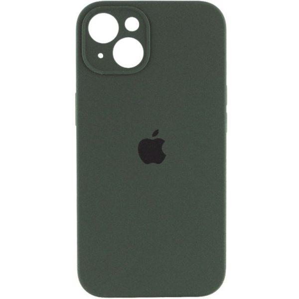 Накладка (з мікрофіброю) Silicon Case Full Camera для iPhone 13 Pro (6.1)- темно-зелений