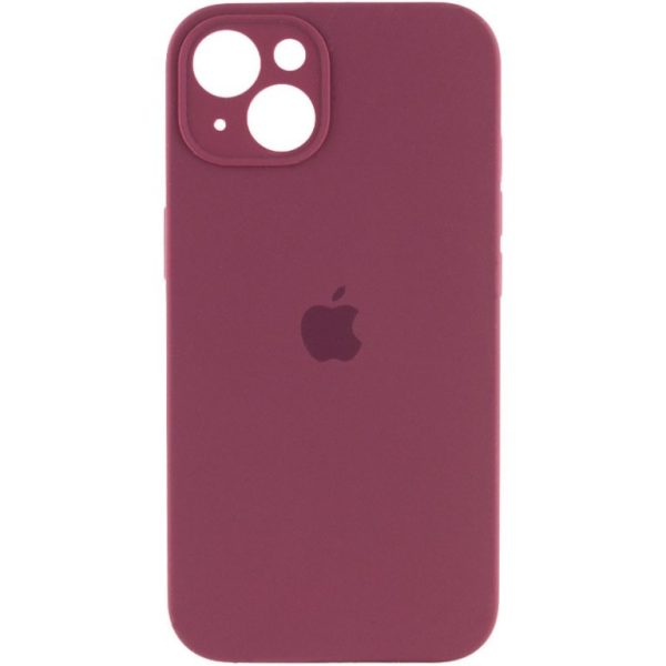 Накладка (з мікрофіброю) Silicon Case Full Camera для iPhone 13 Pro (6.1)- марсала