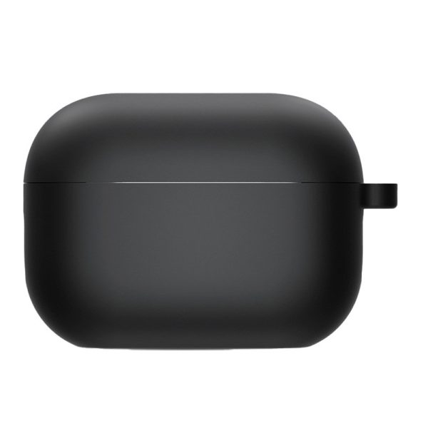 Чохол силіконовий для AirPods 4 з мікрофіброю- чорний