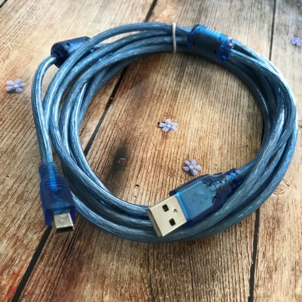 USB кабель Mini USB (3м) в тех. упаковці- синій