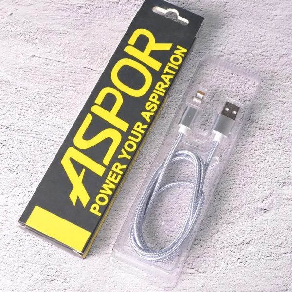 USB кабель Aspor AM-101 Lightning magnetic- срібло