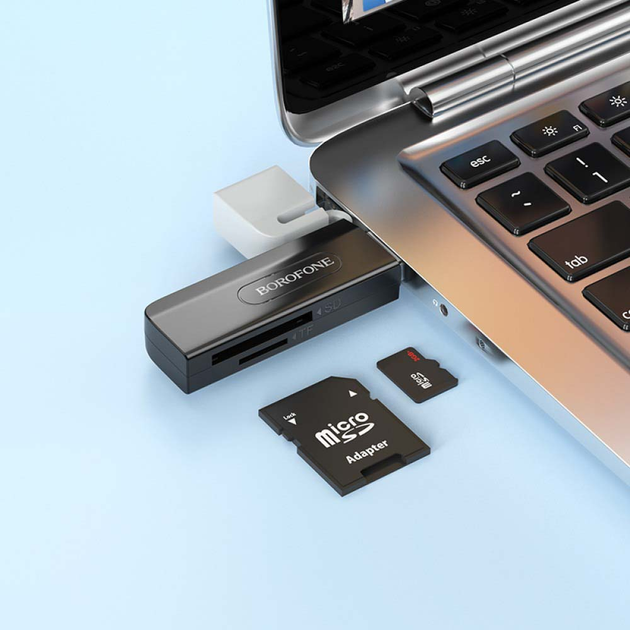 Картрідер (Card Reader) Borofone DH9 Wisdom 2-in-1 USB 2.0 — изображение 4
