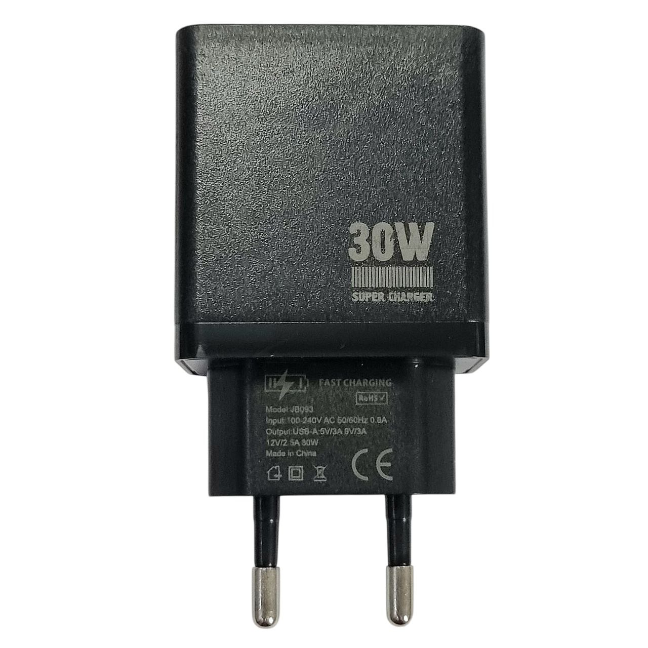 Мережевий зарядний пристрій Jokade JB093 JIAYI 30W Multi-protocol Charger (1USB-A)- чорний — изображение 2