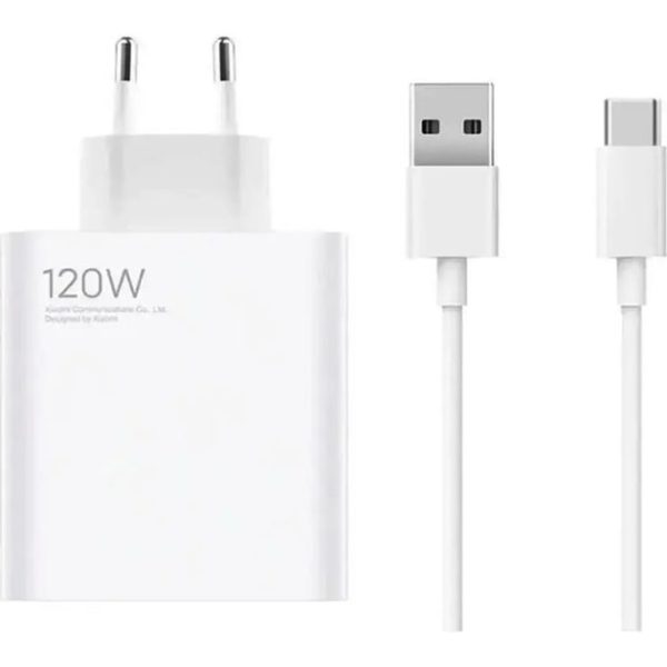 Мережевий зарядний пристрій Xiaomi (VCA7GA) 120W USB-A + USB кабель Type-C- білий