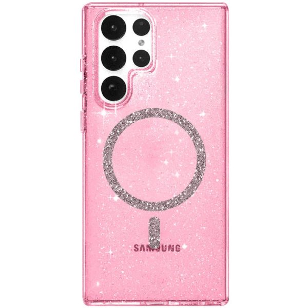 Накладка Eclipse Sparkle with Magnetic для Samsung S25 Ultra- рожевий