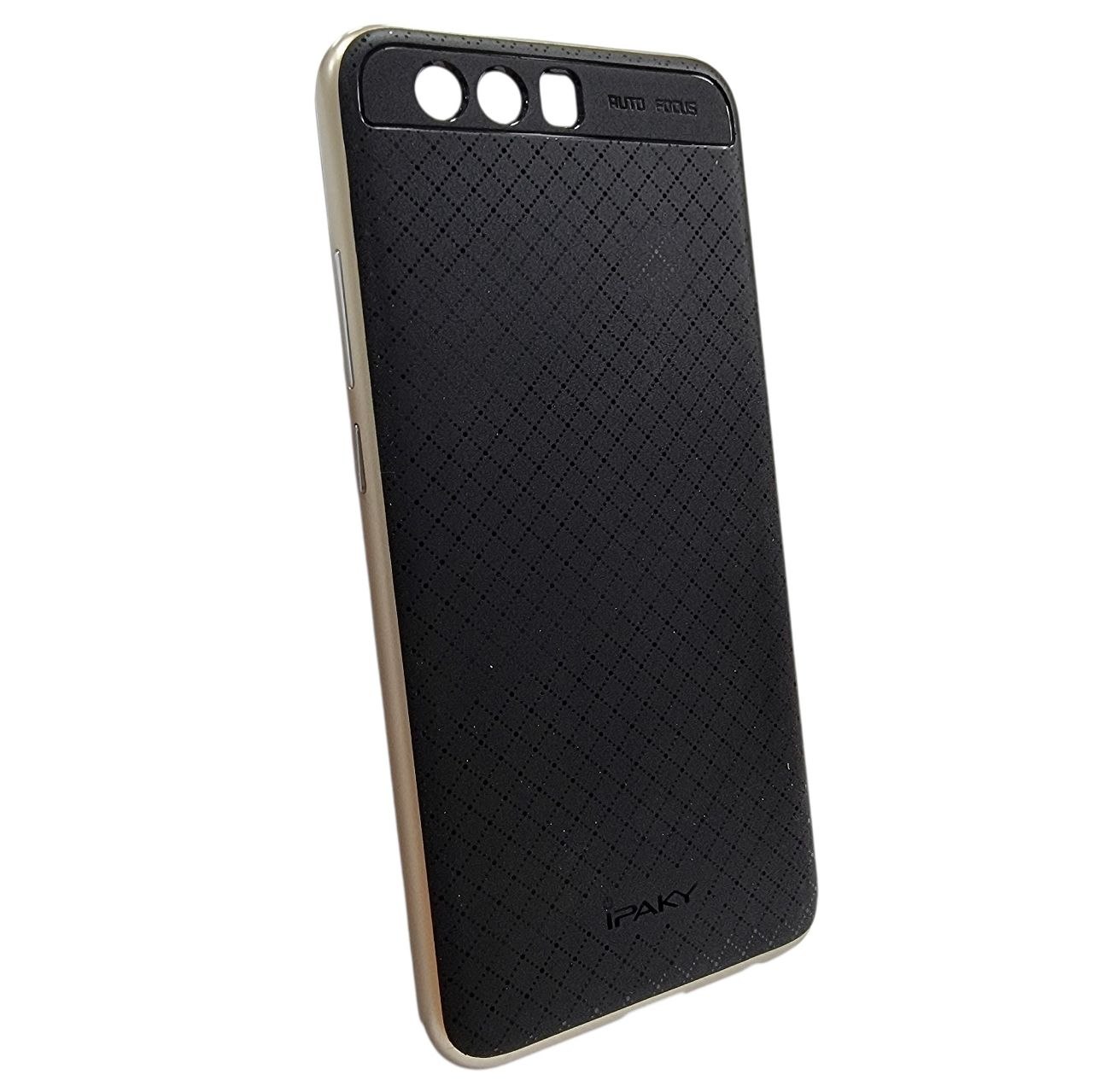 Накладка iPaky TPU + PC для Huawei P10- чорний з золотим
