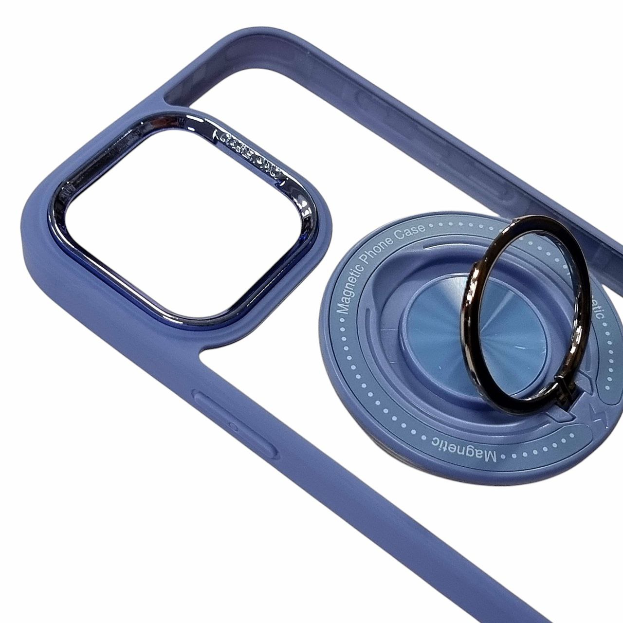 Накладка TPU+PC Metal Ring with Magnetic для iPhone 13- блакитний — изображение 2