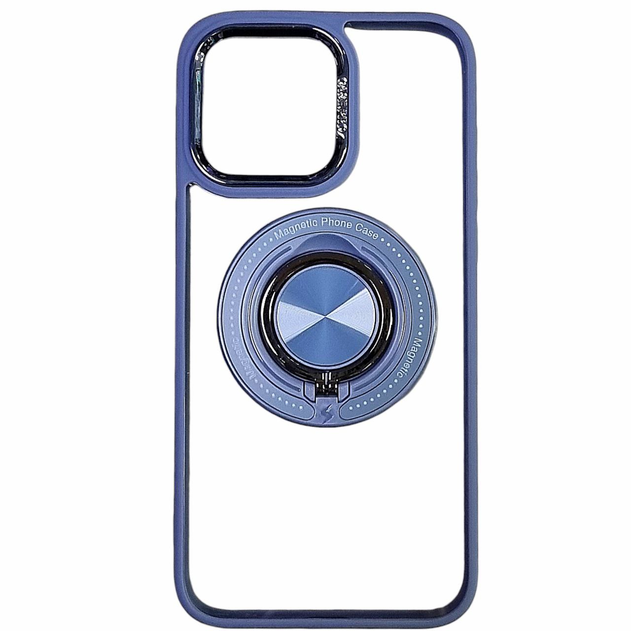 Накладка TPU+PC Metal Ring with Magnetic для iPhone 14- блакитний